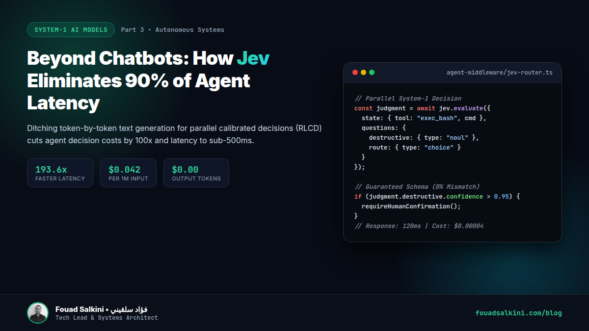 Beyond Chatbots: How Jev and System-1 Models Eliminate 90% of Agent Latency